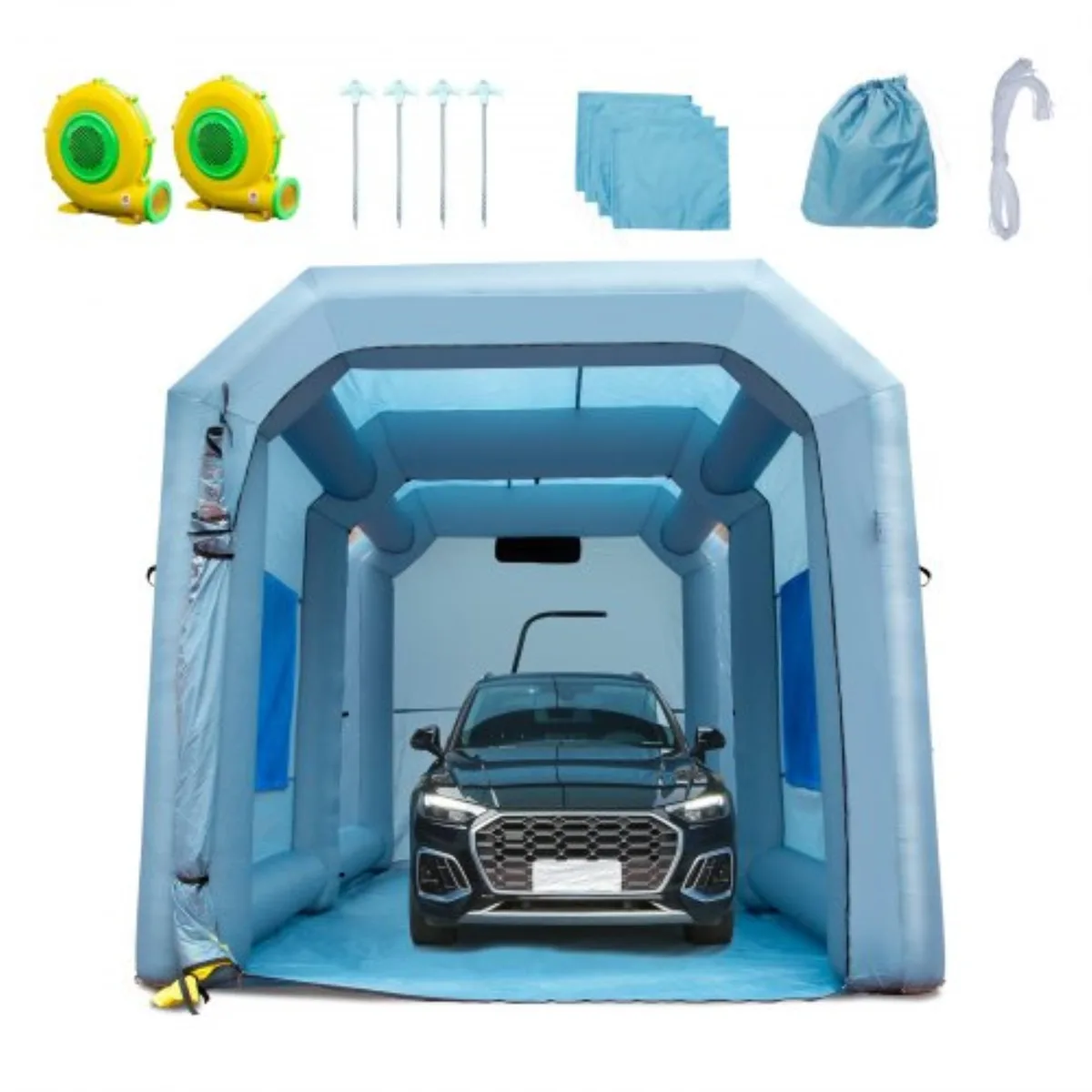 VEVOR VEVOR Inflatable Paint Booth 13x10x9ft 900W Blowers Blue — product photo