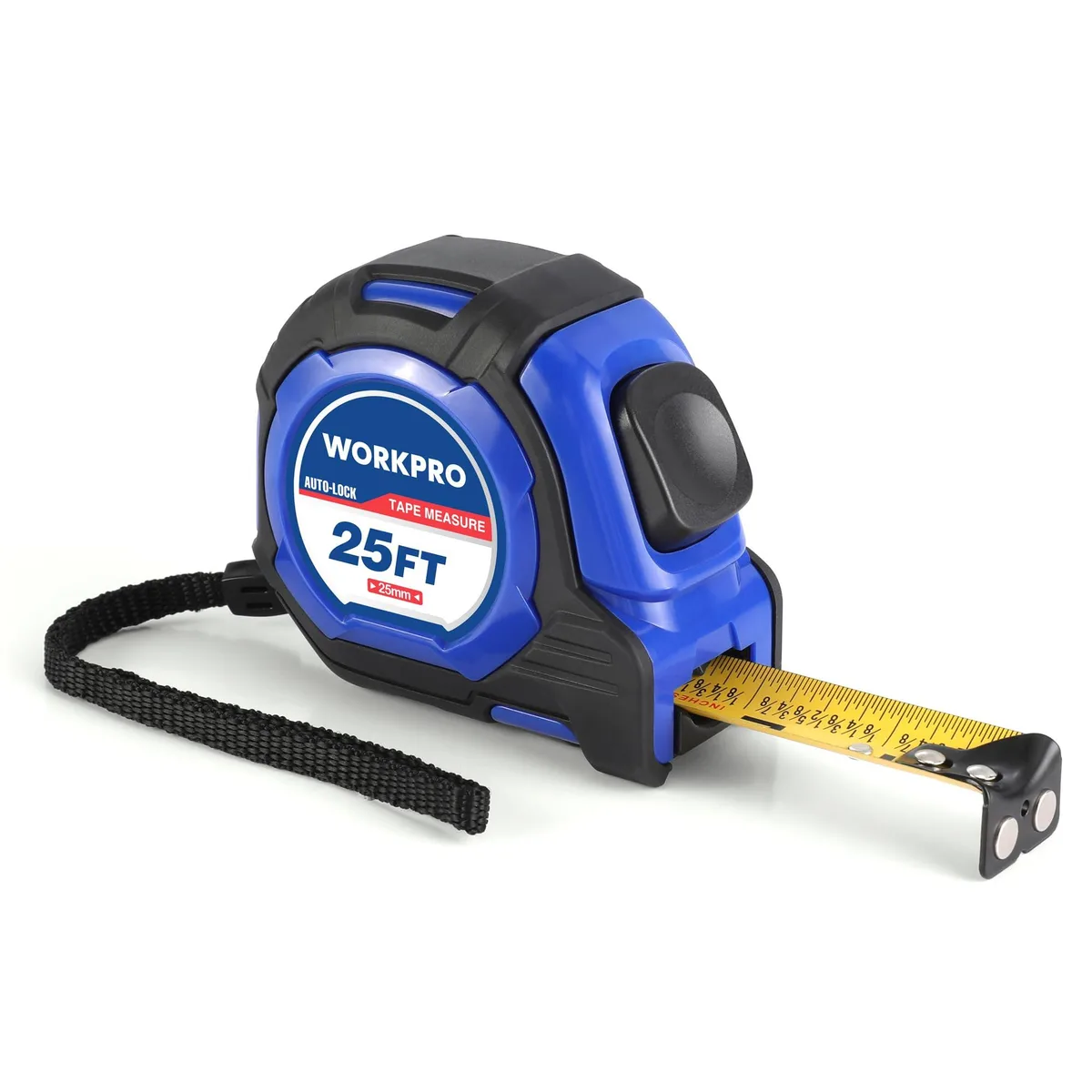 WORKPRO 25FT Auto-Lock Tape Measure 1/8 Fractions — product photo