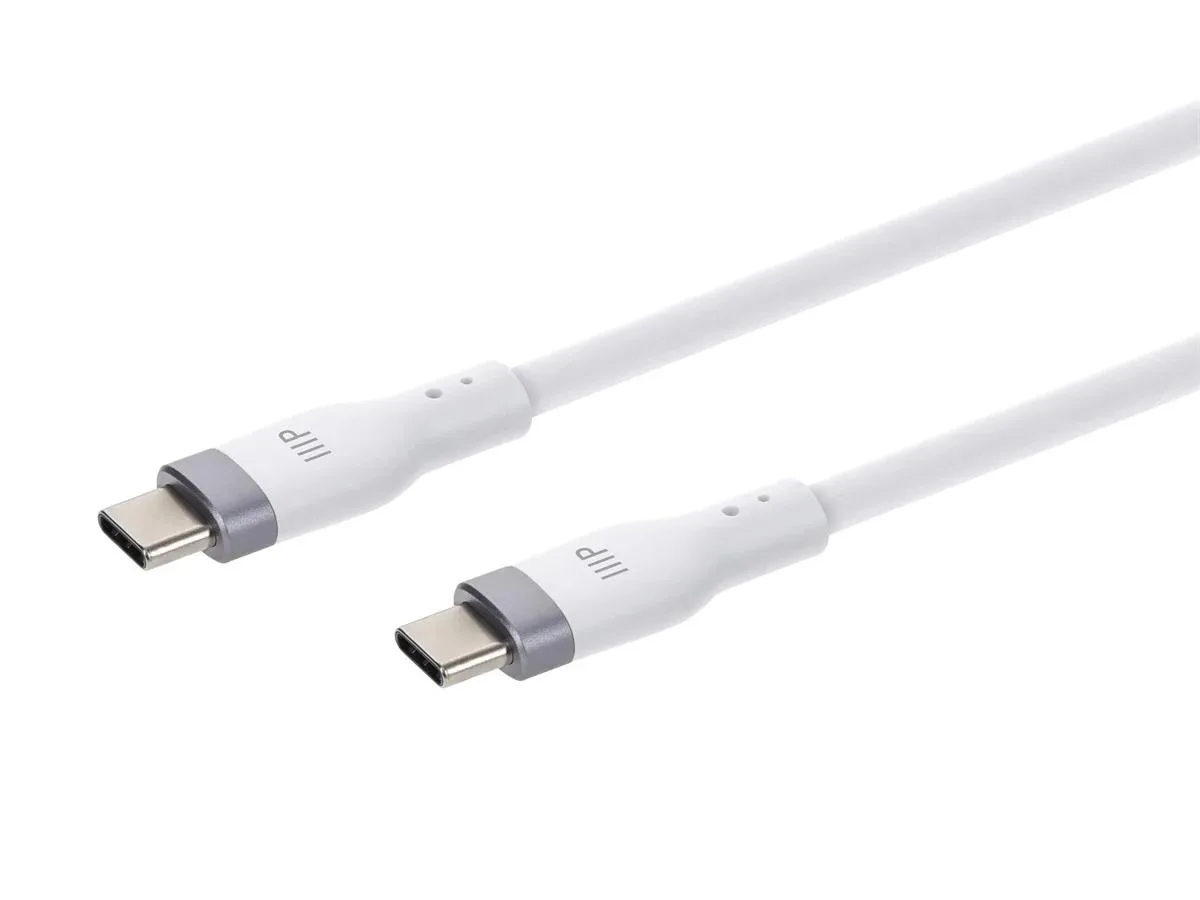 Monoprice Inc. Monoprice 147193 USB 2.0 USB-C to USB-C Silicone Cable 6ft White — product photo
