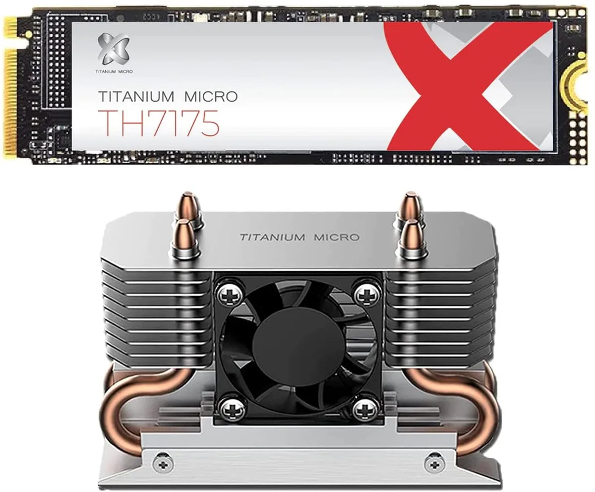 Titanium Micro Titanium Micro TH7175 1TB PCIe 4.0 NVME M.2 2280 internal SSD with Nitro Pro cooler 30mm fan — product photo