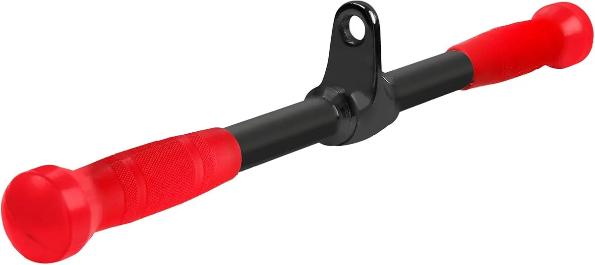 Black V-shaped rotating bar, 20.1 inches long, rubber grips at both ends