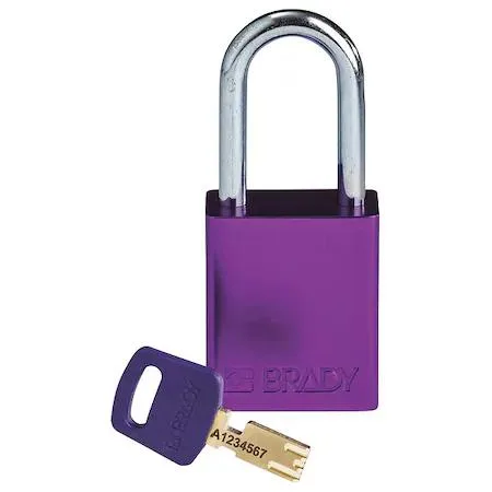 Brady Brady ALU-PRP-38ST-KD Keyed Different Aluminum Purple 1 1/2 key control — product photo