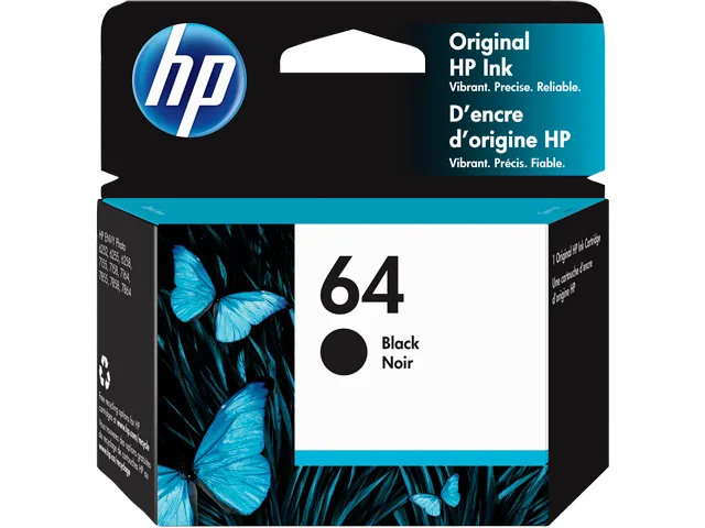 HP HP 64 Black Ink Cartridge N9J90AN 200 Pages — product photo