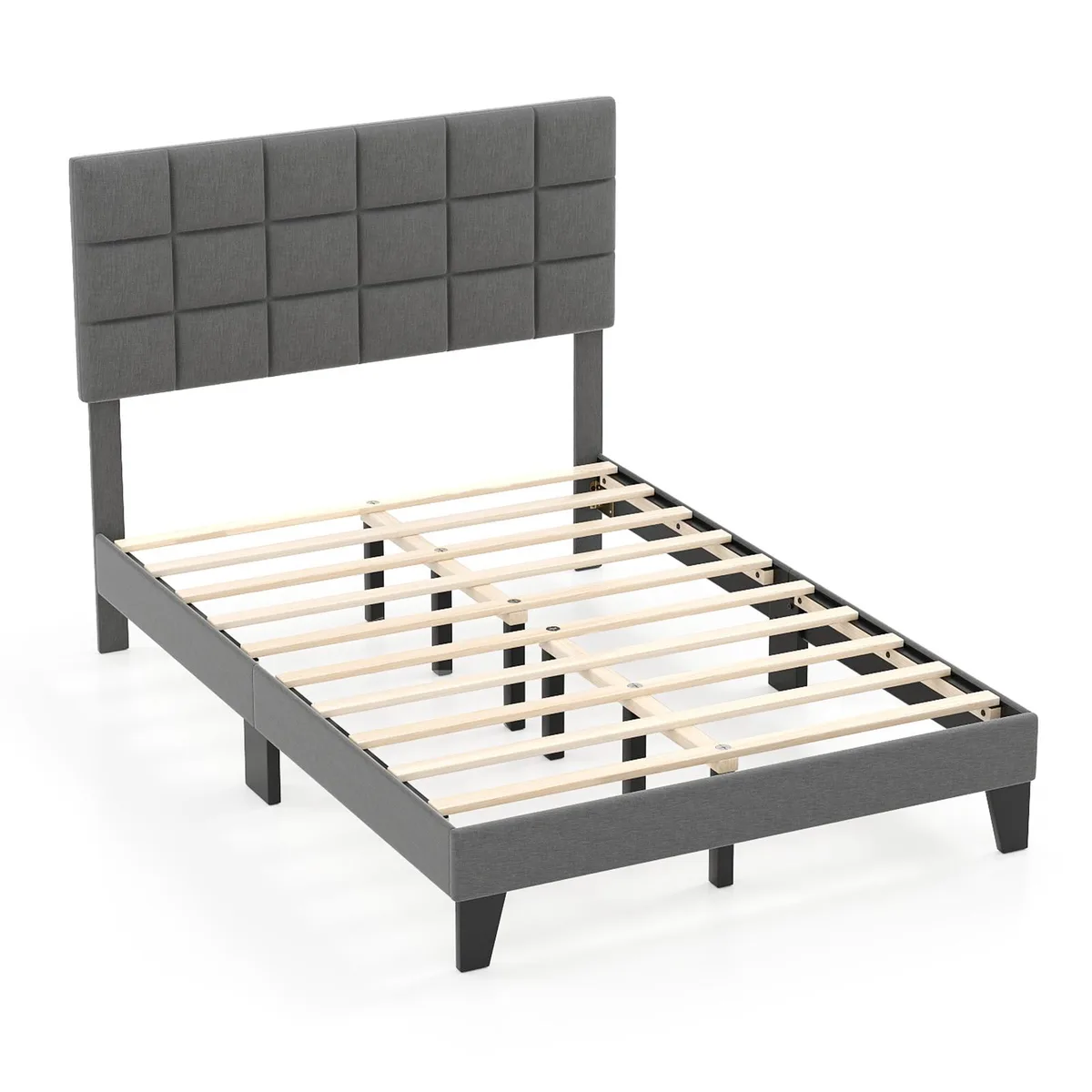 SlickBlue SlickBlue Full Size Linen Platform Bed with Adjustable Headboard Gray — product photo