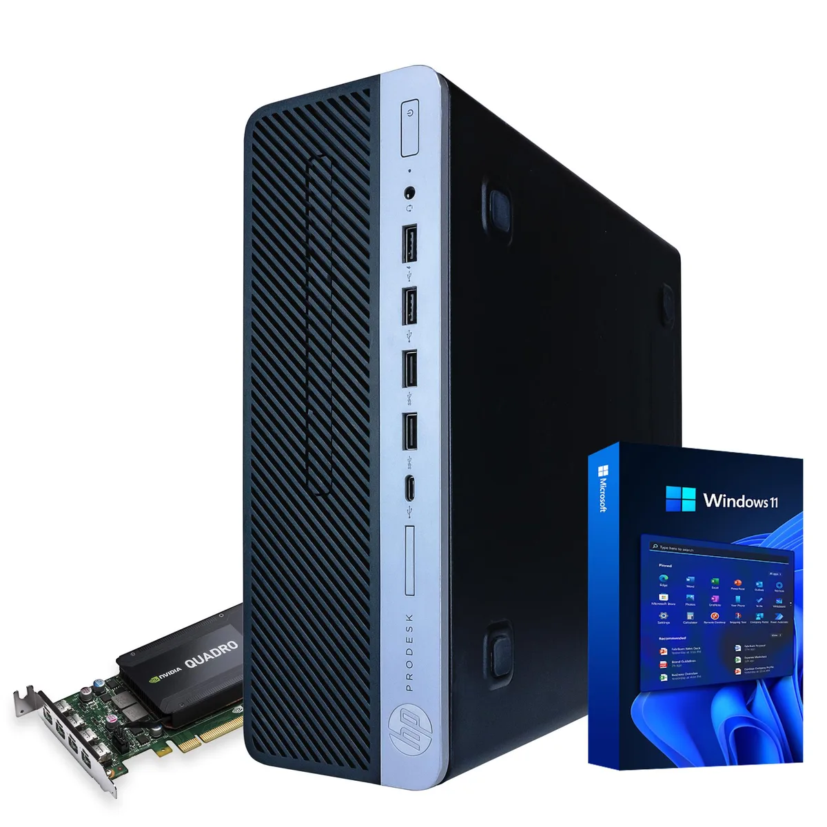 HP HP ProDesk 600G4 i5-8500 3.2GHz 32GB 1TB SSD 4TB HDD Quadro K1200 Win11 Pro — product photo