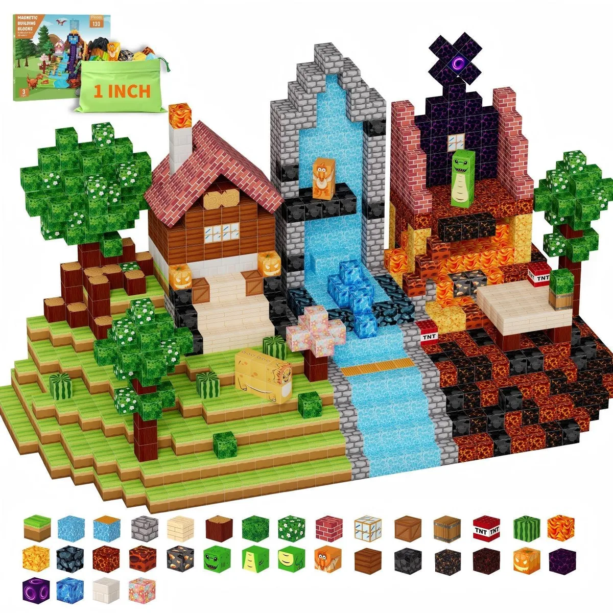  Magnetic Building Blocks 200 PCS 1 Inch Magnet Cubes STEM Construction Set Learning &amp; Educational — product photo