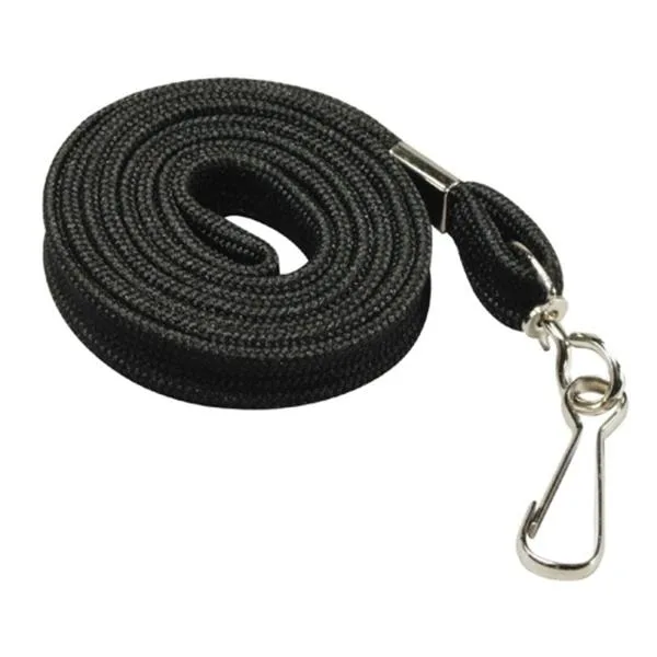 Baumgartens Baumgartens 65619 Flat Lanyards With Hook 36" 100/BX Black — product photo