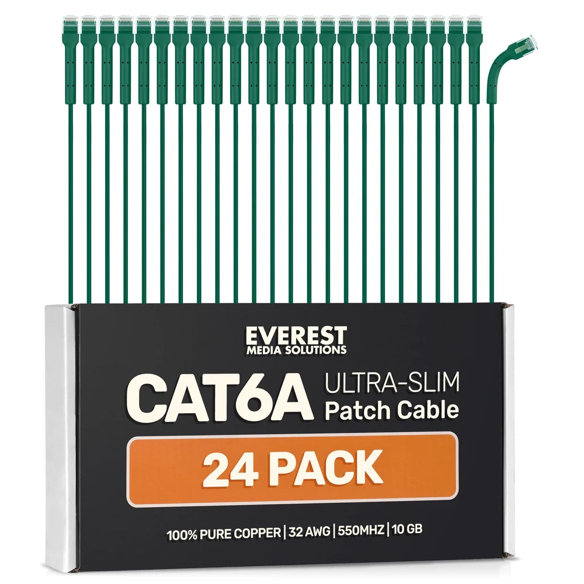 Batianda Batianda 2 in 1 accessory Cat6a 10 GB 15 ft 32 AWG 550 MHz 24 pack — product photo