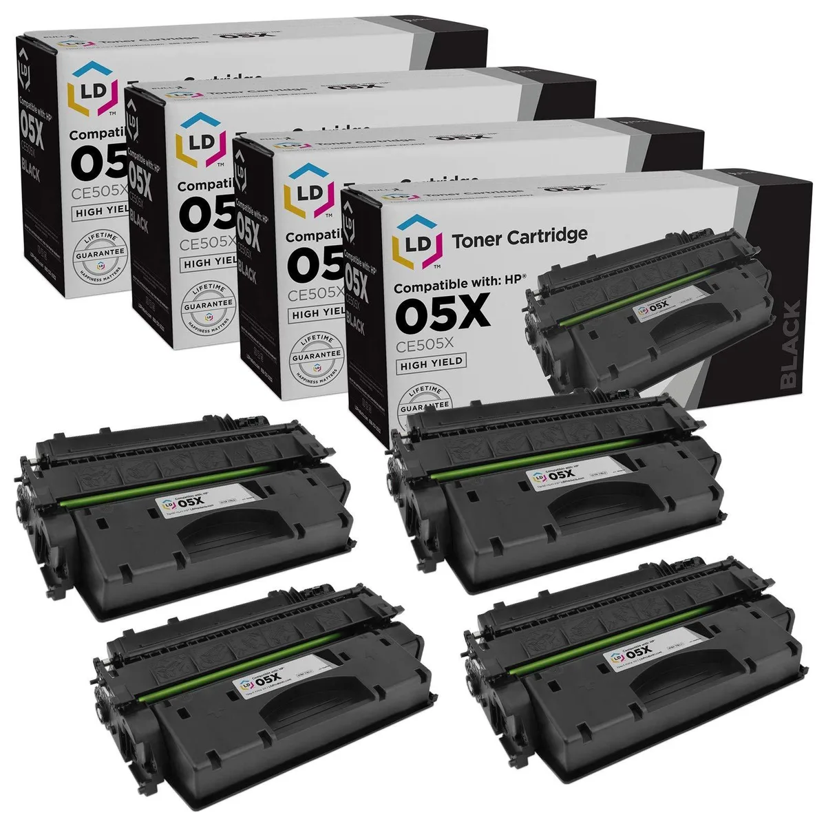 LD Products LD Products HP 05X CE505X High Yield Black Toner Cartridge 4-Pack — product photo
