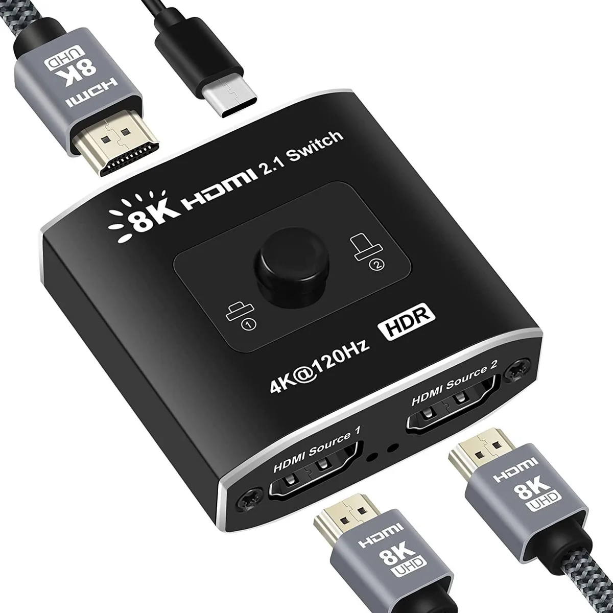 Jansicotek Jansicotek OZ8Q2B 2×1 HDMI 2.1 video switch 8K 60Hz 48Gbps — product photo