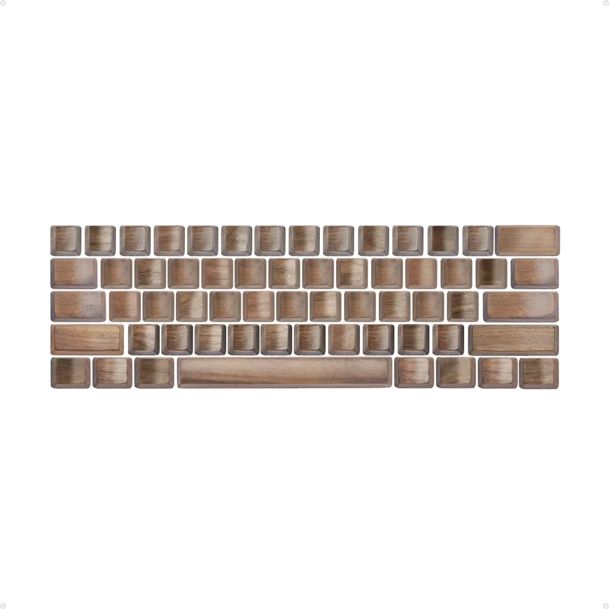 Loha Custom Loha Custom Black Walnut Wood Keycaps 60% 61-Key OEM Profile MX-Style — product photo