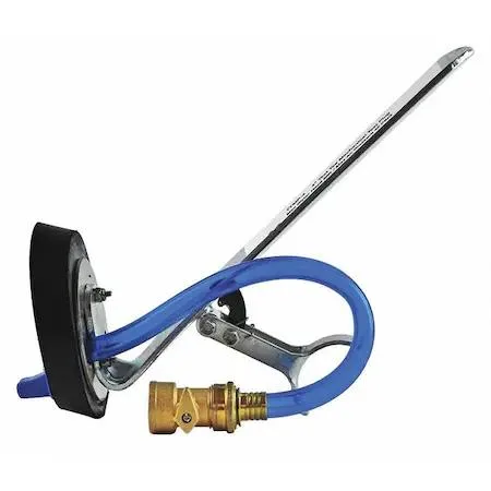 Rubber test plug with galvanised steel plate and pressure valve