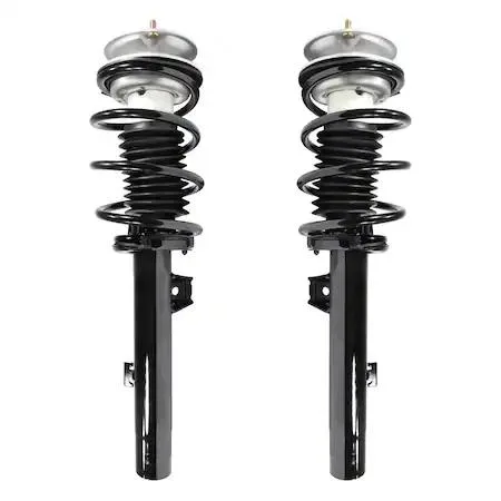 Unity front strut assembly kit, two silver units with black springs and top mounts