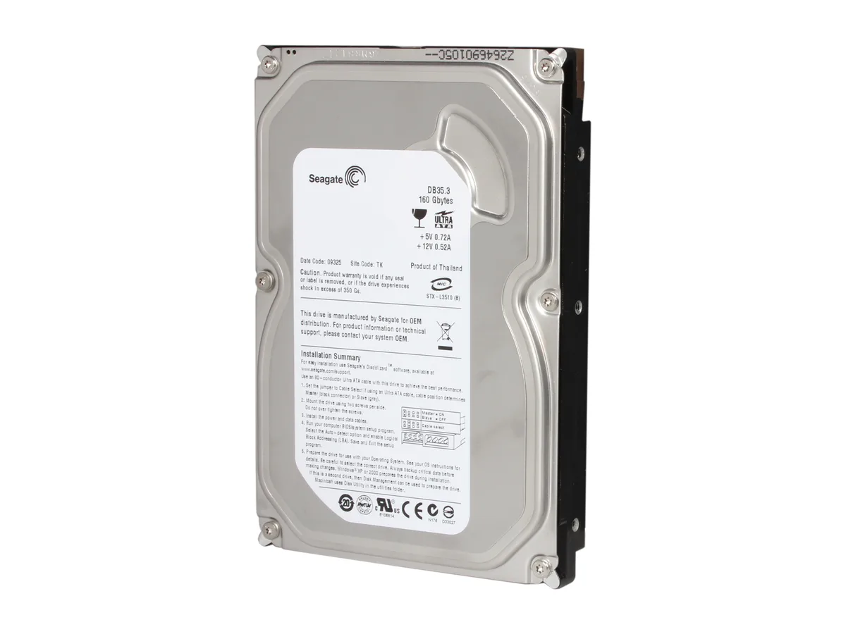 Seagate Seagate DB35 Series 7200.3 ST3160215ACE 160GB 7200 RPM 2MB Cache IDE 3.5" internal hard drive — product photo