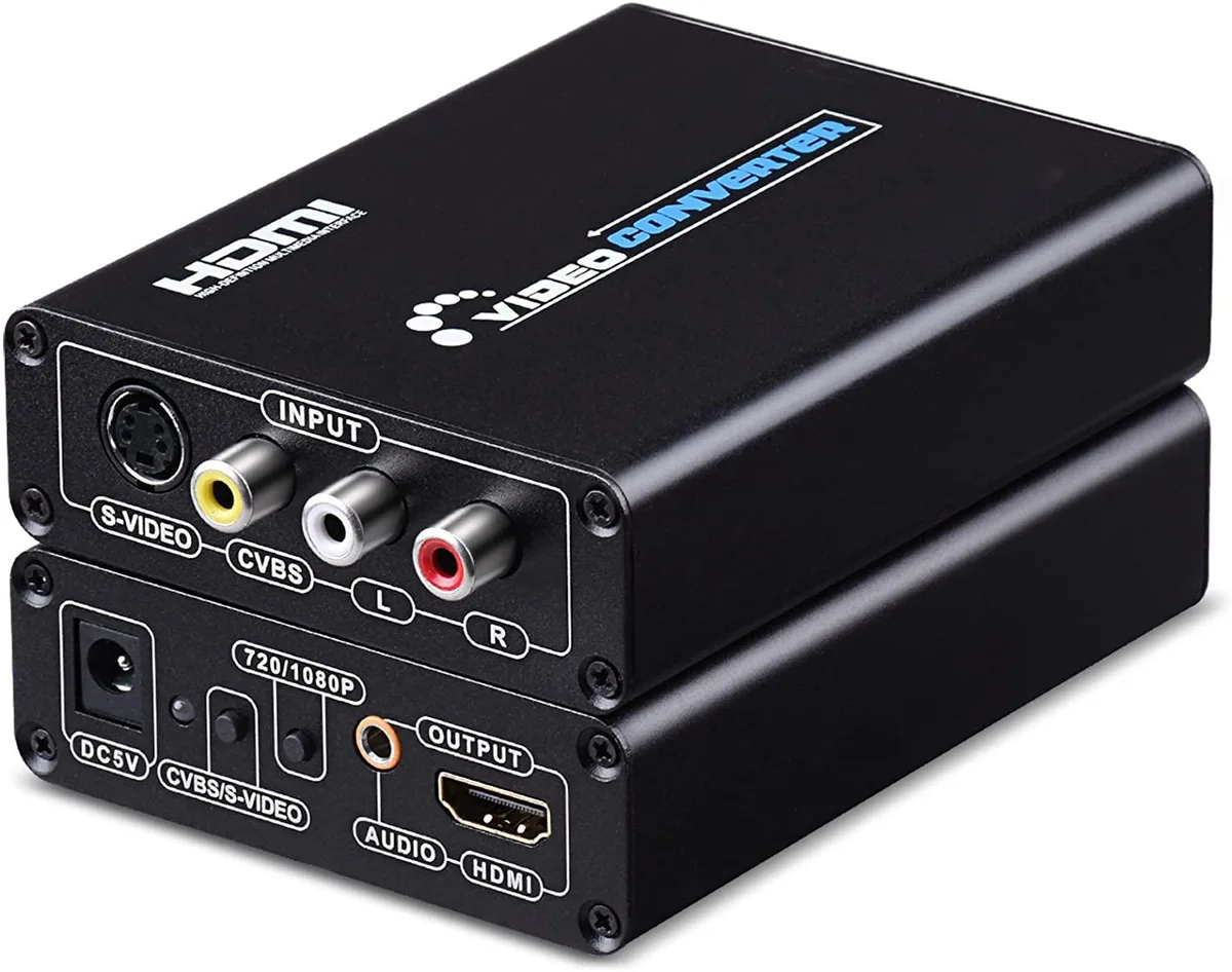 WRIARICH WRIARICH 3RCA CVBS &amp; S-Video to HDMI Converter 720P/1080P 60Hz with Cables — product photo