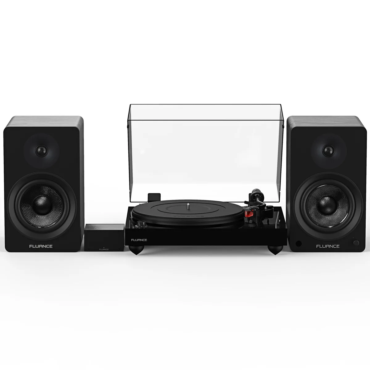 Fluance Fluance RT83TPA61 Turntable System Piano Black 120W 6.5" Speakers Ortofon 2M Red — product photo