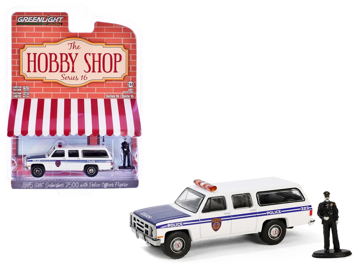 GREENLIGHT GREENLIGHT 1985 GMC Suburban 2500 NYC Transit Police 1/64 Diecast hobby collectible — product photo