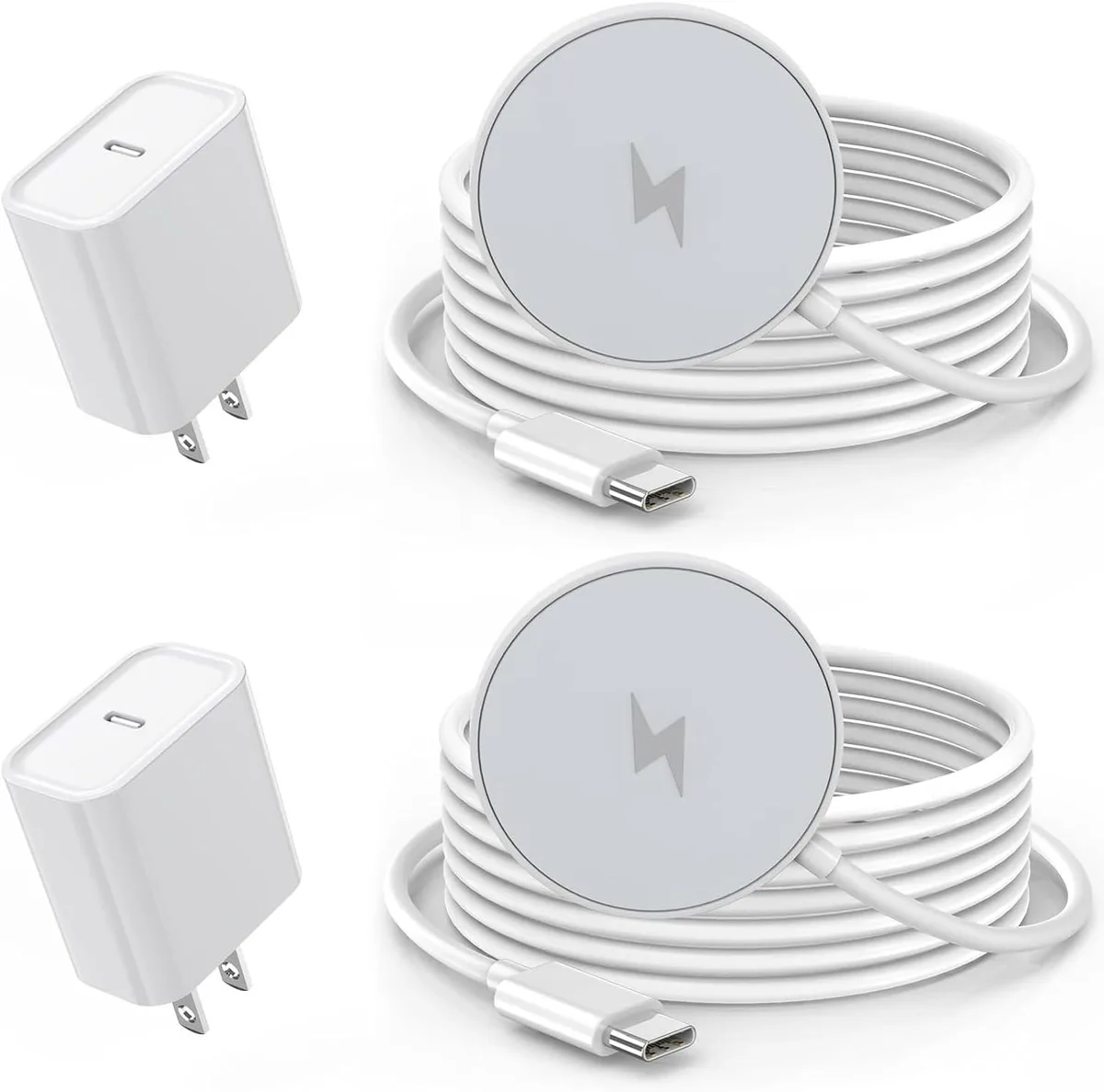 Luisport Luisport Magnetic Wireless Charger 2Pack 6FT 15W USB-C Block — product photo