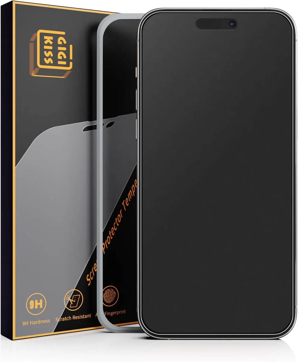 Two matte tempered-glass screen protectors with installation frame and tools for iPhone 16 Pro Max 6.9 inch display