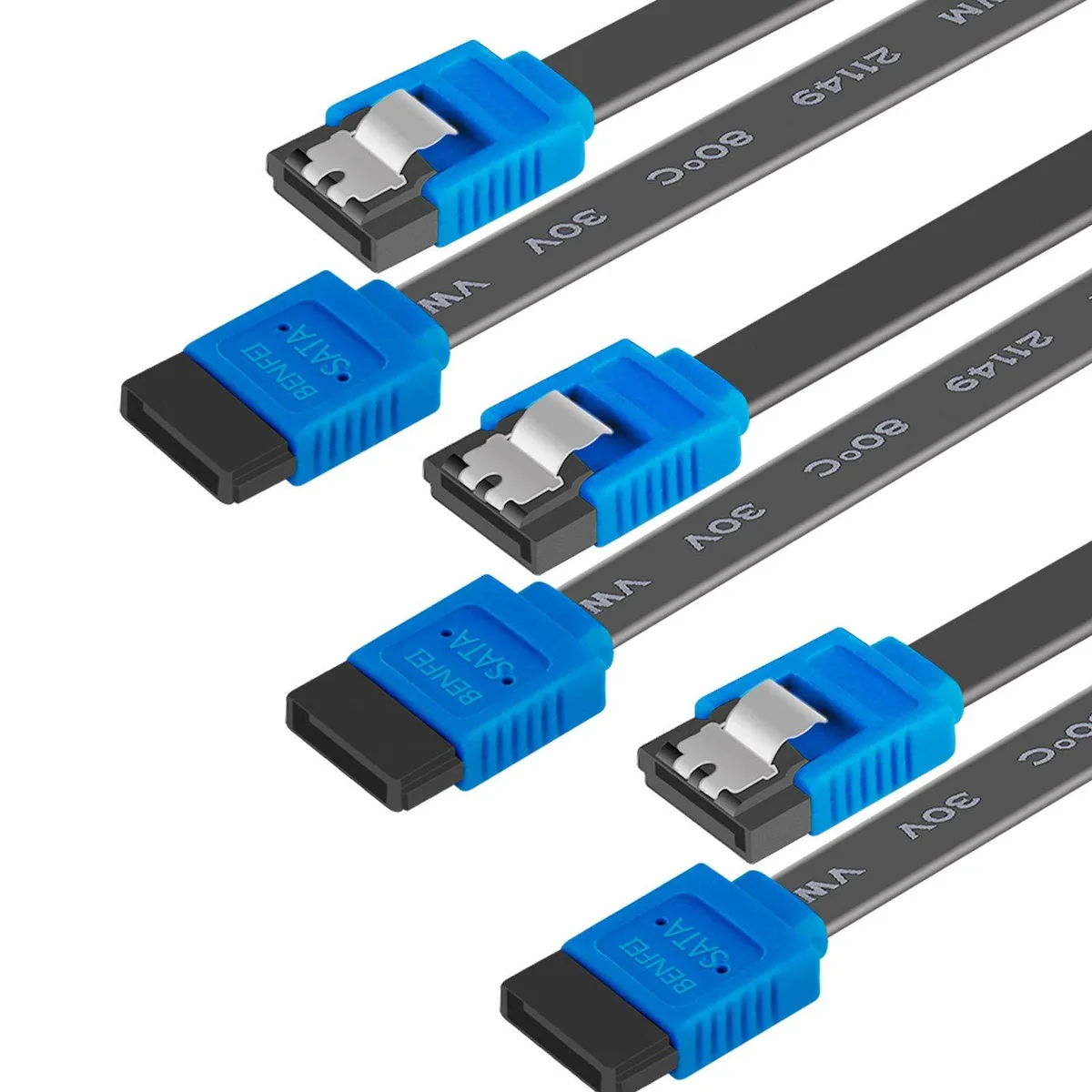  BENFEI SATA III 6Gbps Cable 3-Pack 18 Inch Blue Locking Latch — product photo