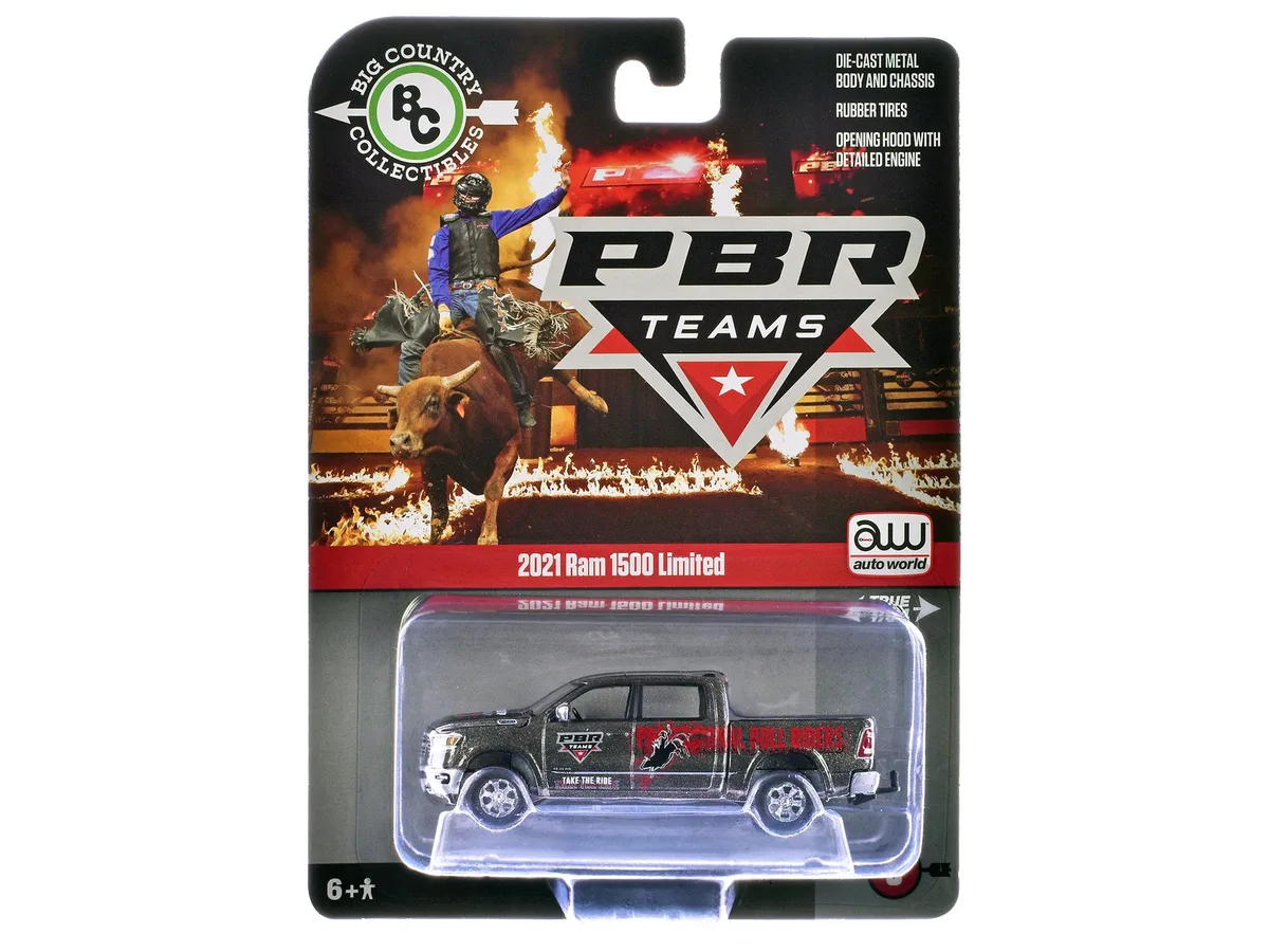 auto world Auto World 2021 Ram 1500 Limited "PBR" 1/64 Diecast Truck — product photo