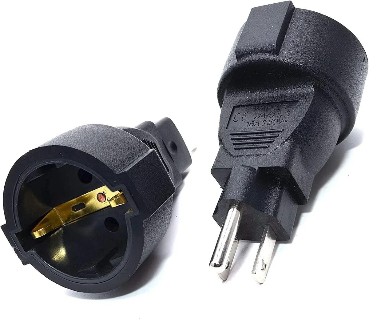 TeKit TeKit NEMA 5-15P to Schuko Female Power Adapter 15A 250V 40g — product photo