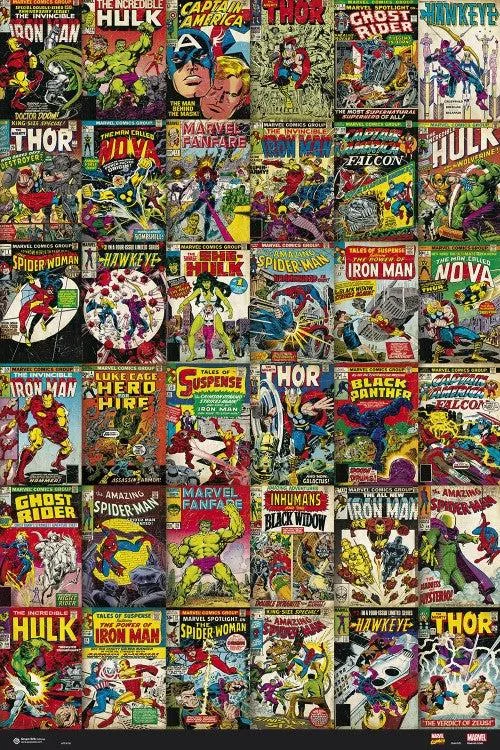Poster of Marvel classic comic covers 24 x 36 inches