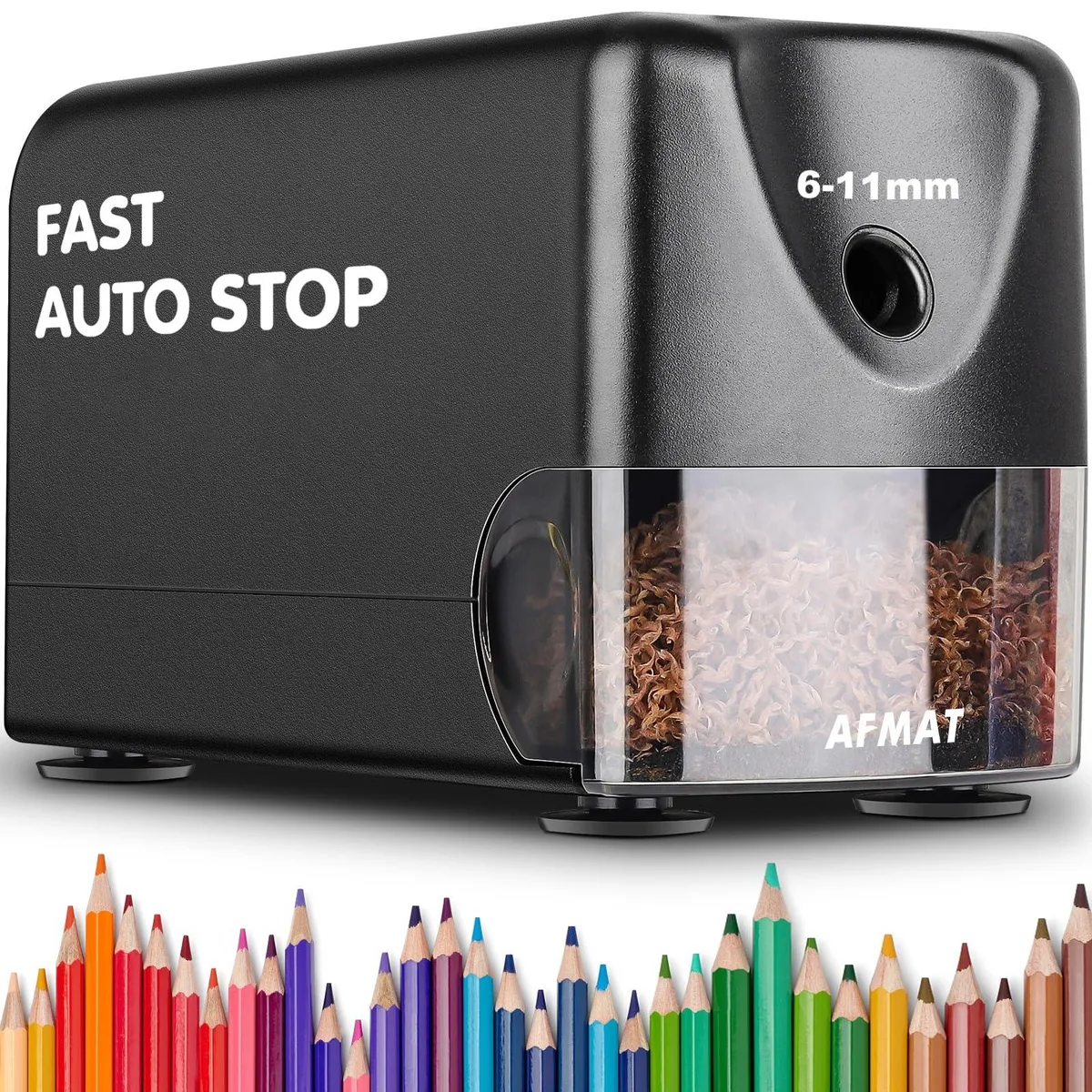 AFMAT PSX3BK Electric Pencil Sharpener 6-11mm 10000 cycles — product photo