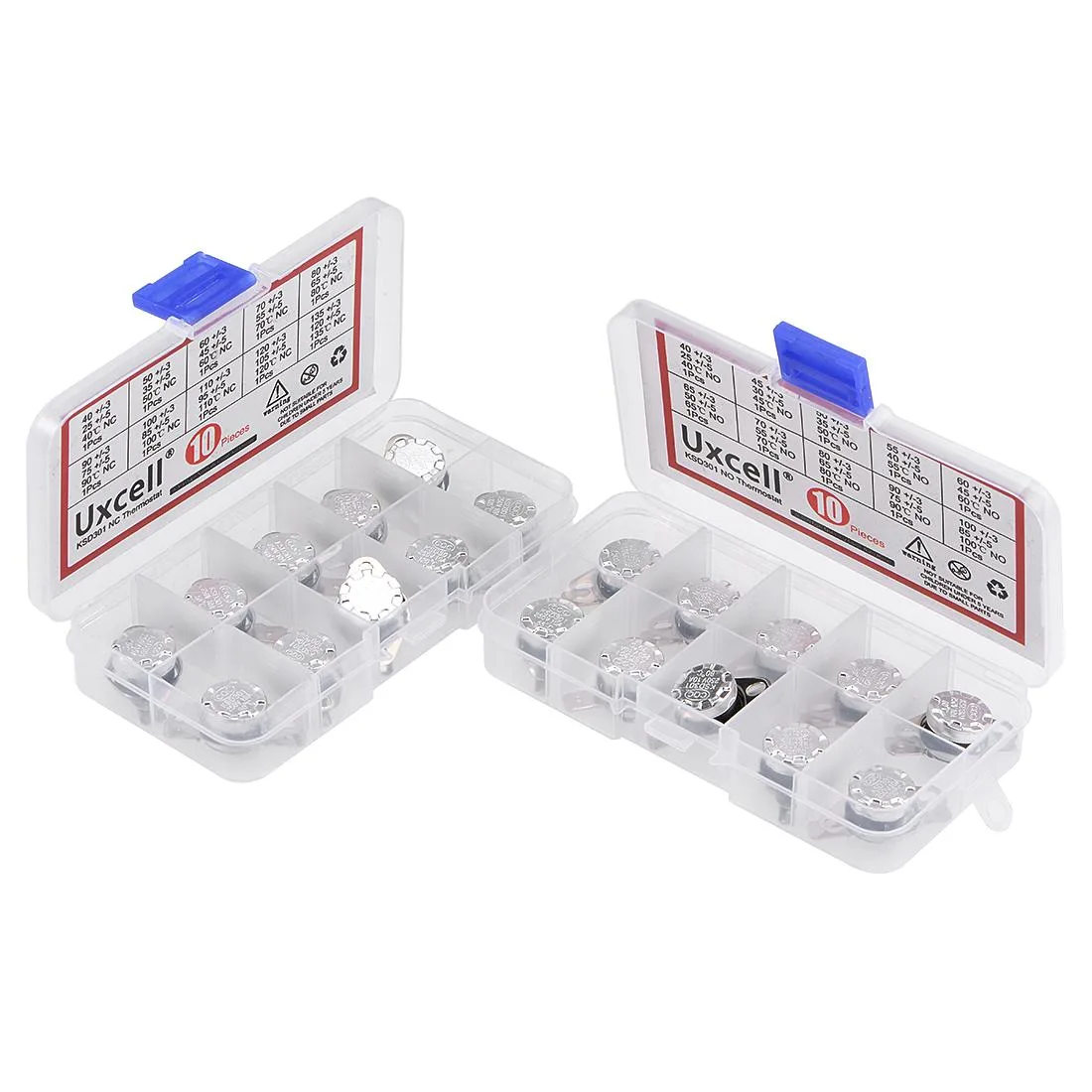 Unique-Bargains Unique-Bargains KSD301Action thermostat kit 20pcs NC NO 40-135°C 40-100°C 6.3mm — product photo