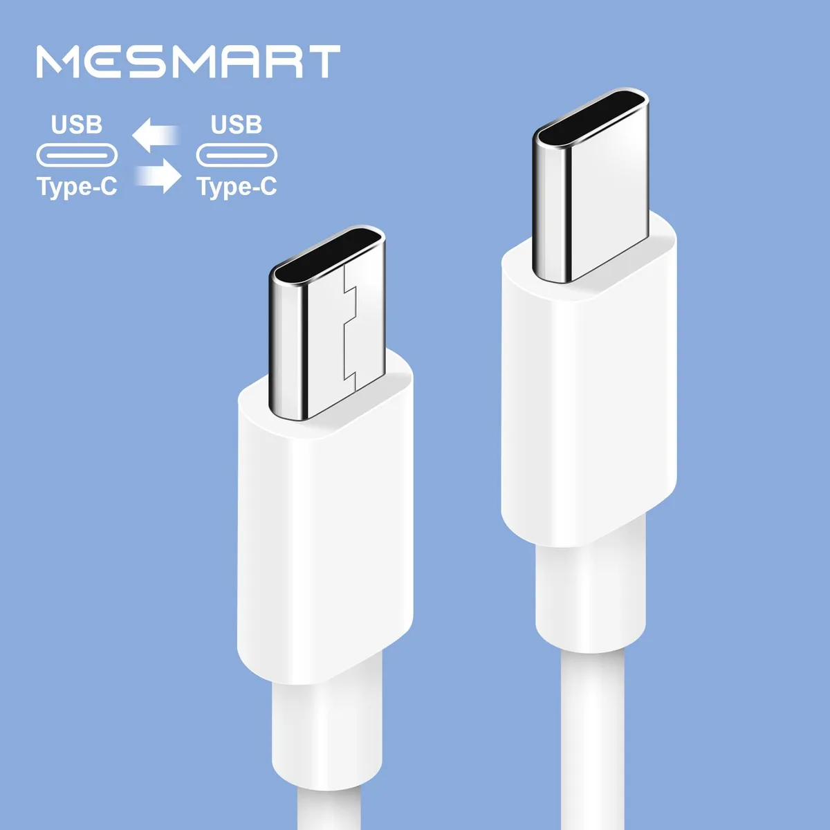 Two white USB-C cables coiled side by side