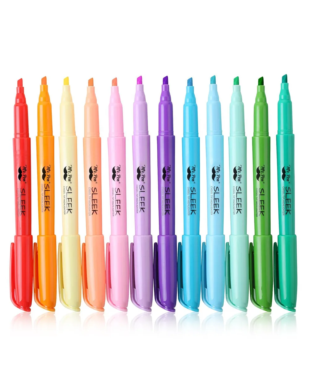 Highlighters 12 Pack Assorted Colors Chisel Tip Quick-Dry — product photo