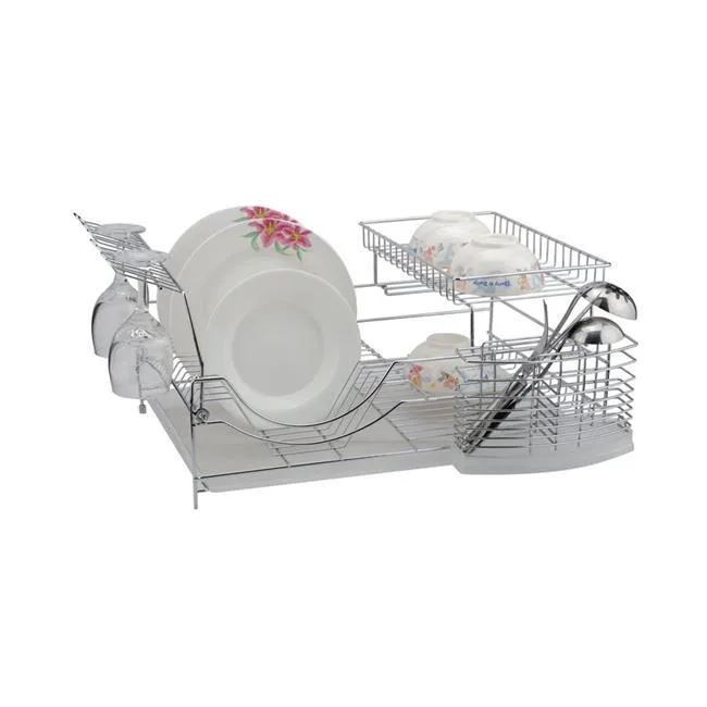 Better Chef Better Chef DR-2202 dish rack, 22 in. tall, chrome-plated metal with plastic water tray — product photo