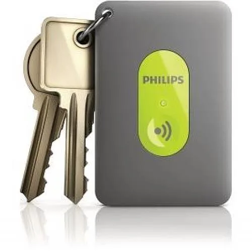 Small white rectangular Philips asset tracking tag with rounded edges