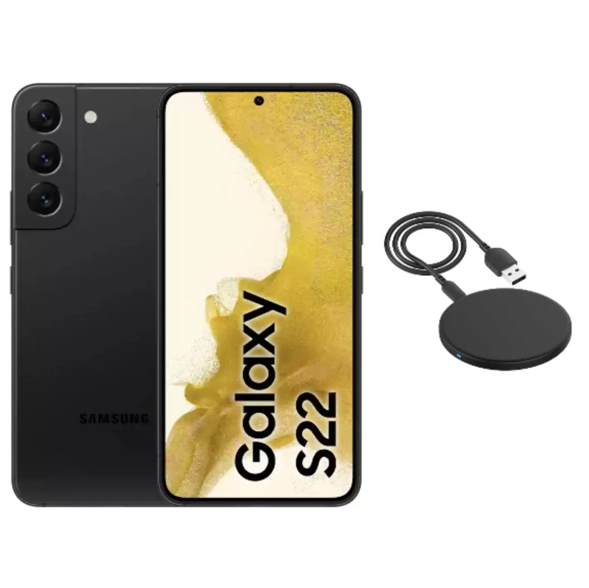 SAMSUNG Samsung Galaxy S22 5G S901U 128GB Phantom Black Wireless Charger prepaid — product photo