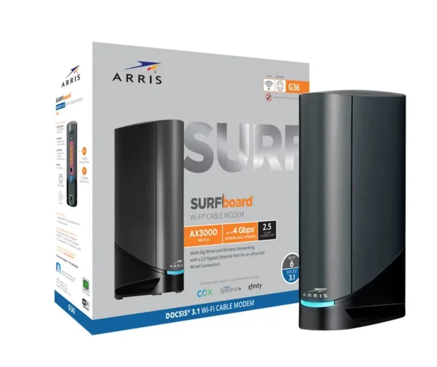 ARRIS ARRIS 1001370 G36 DOCSIS 3.1 Modem Wi-Fi 6 AX3000 2.5 Gbps — product photo