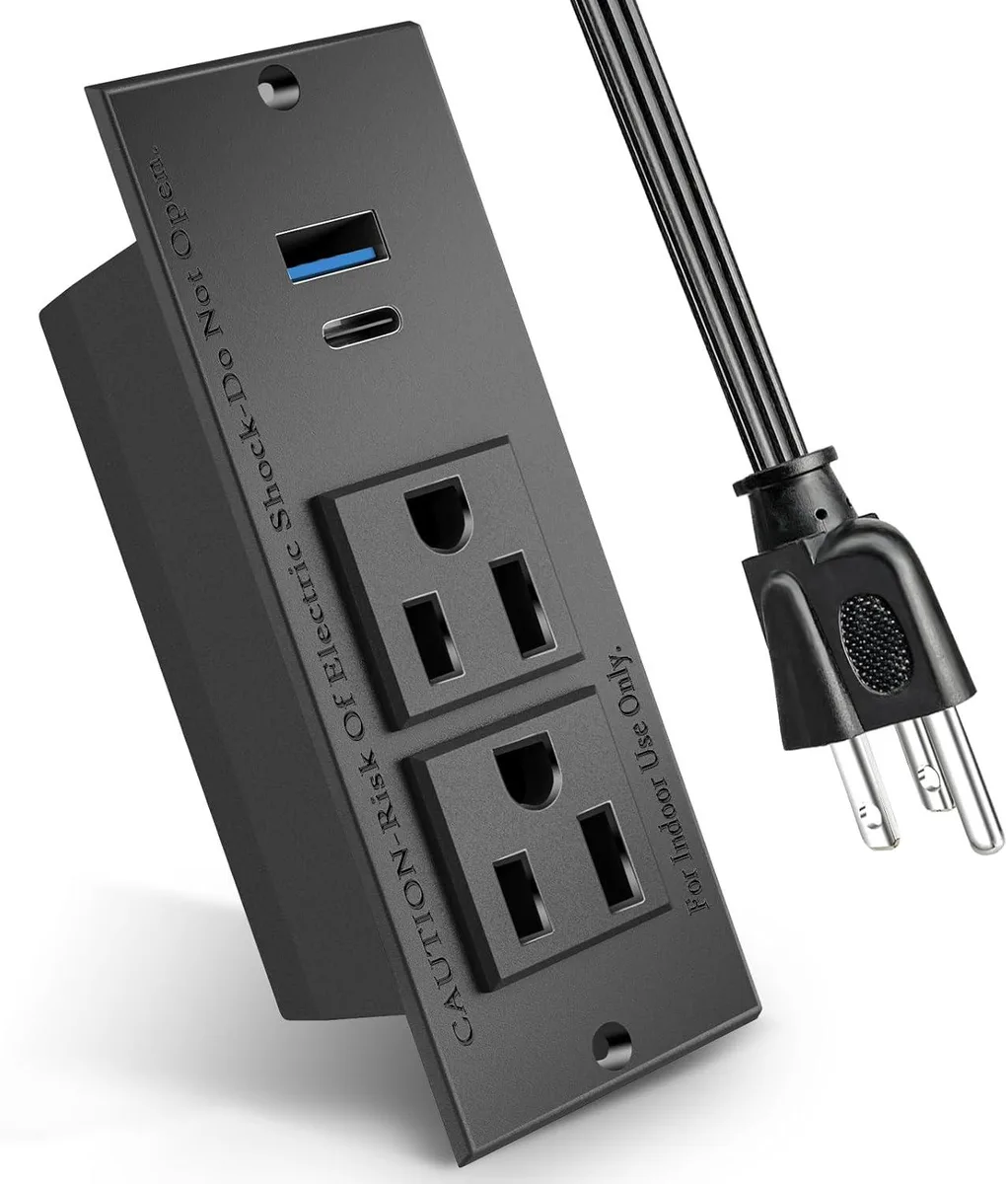 BFKK BFKK 20W PD Recessed Power Strip 2 Outlets 1 USB 1 Type-C — product photo