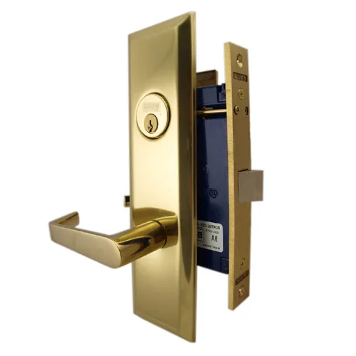 Marks USA Marks USA Metro 116DW/3 Polished Brass Left Hand Mortise Lockset Vestibule Latch Only — product photo