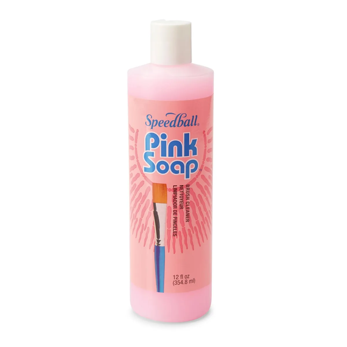 Pink spray bottle 12 fl oz brush cleaner conditioner