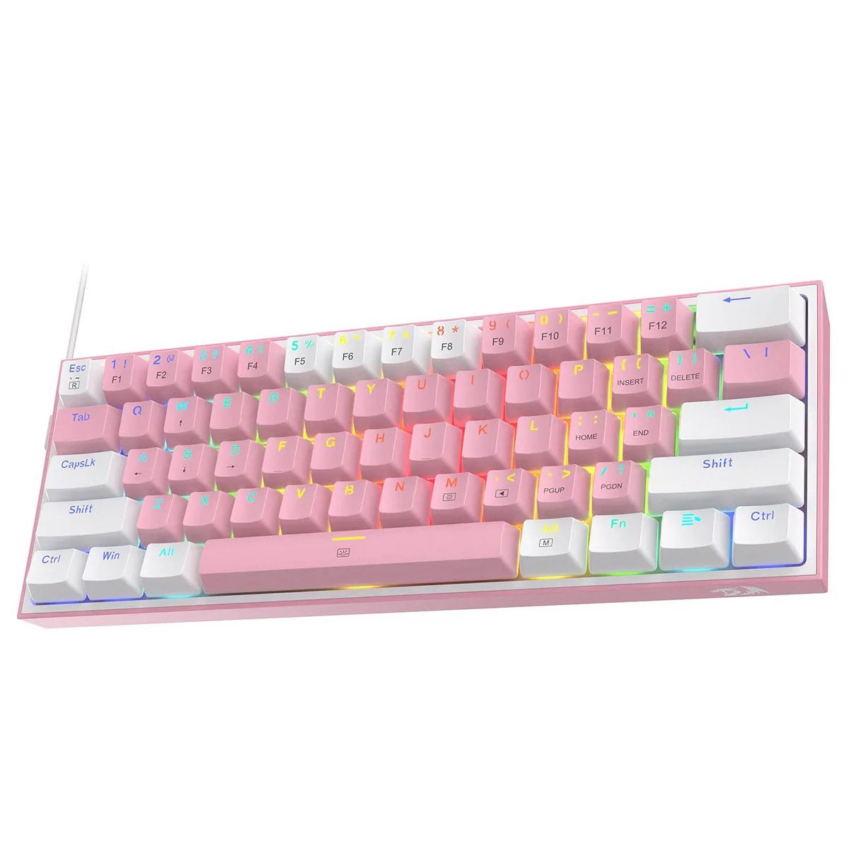Redragon Redragon K617 Fizz 60% Wired RGB Gaming Keyboard 61 Keys Pink Red Switch — product photo