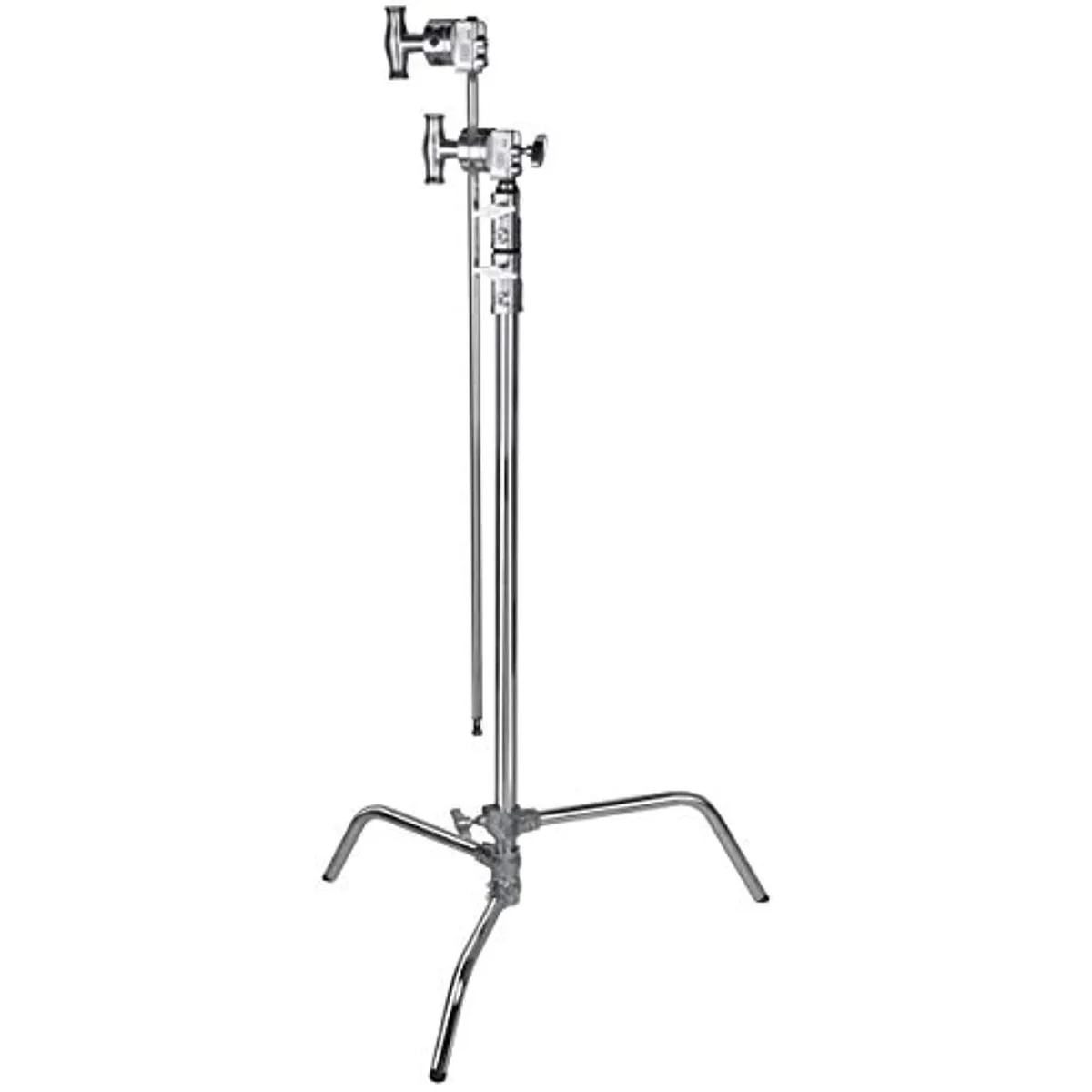 Silver 40-inch C-stand with sliding leg, quick-release, 2.5-inch grip head and 40-inch grip arm