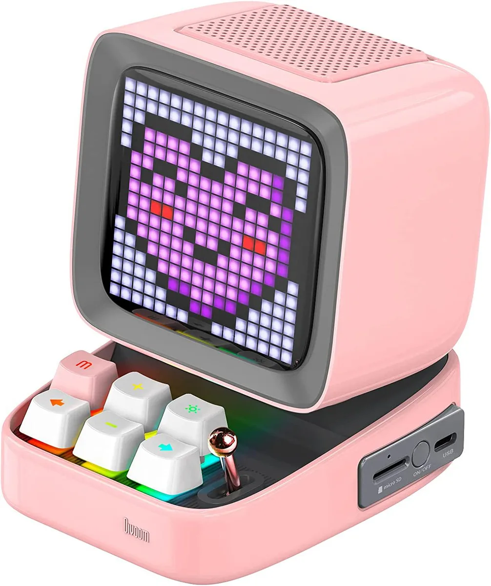 Divoom Divoom Ditoo Retro Pixel Art Game Bluetooth Speaker 16x16 LED Pink — product photo