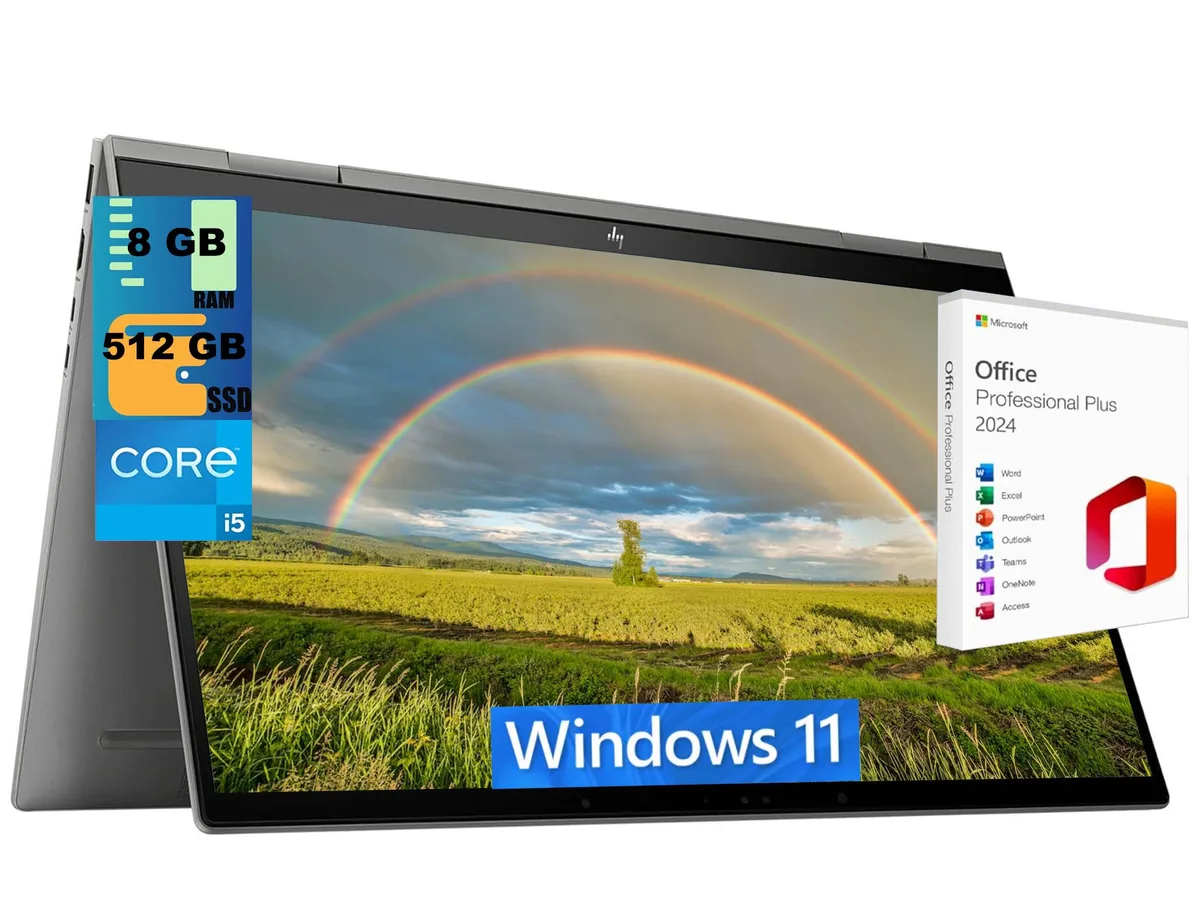 HP HP Envy x360 15 laptop i5-1335U 8GB 512GB 15.6" touch Silver — product photo