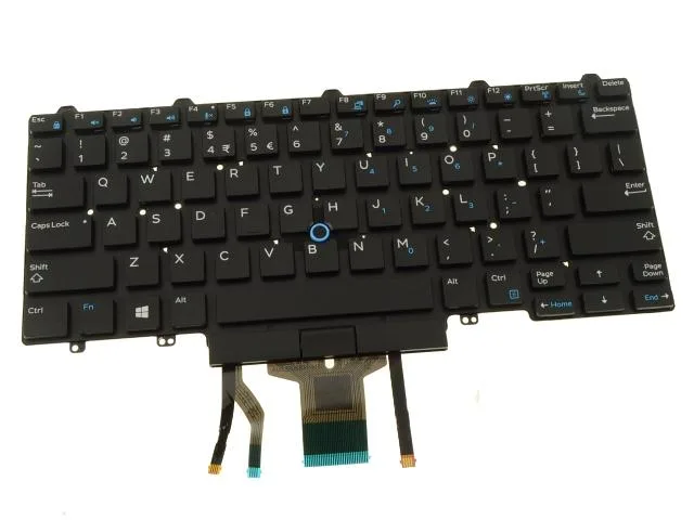 DELL DELL Latitude E7450 E5450 Dual Pointing US-International Backlit Keyboard F2X80 laptop replacement part — product photo