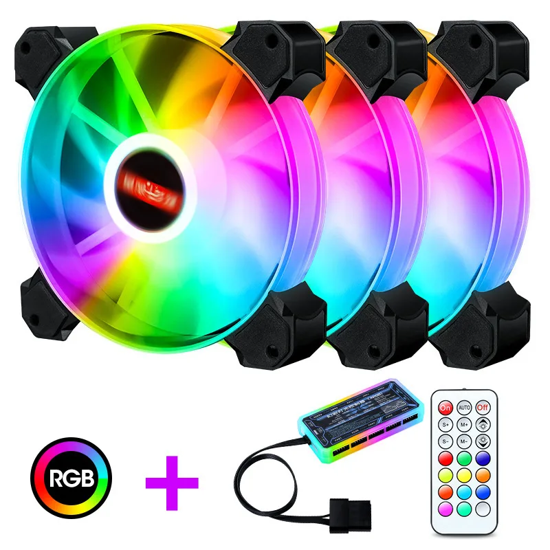 Hitoor Hitoor 120 mm RGB Case Fan 3-Pack with RF Remote — product photo