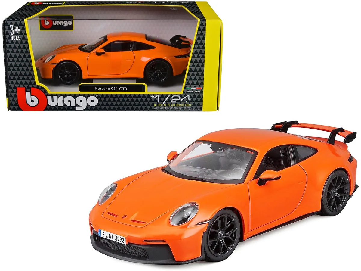 BBURAGO BBURAGO Porsche 911 GT3 Orange 1/24 Diecast Model Car — product photo