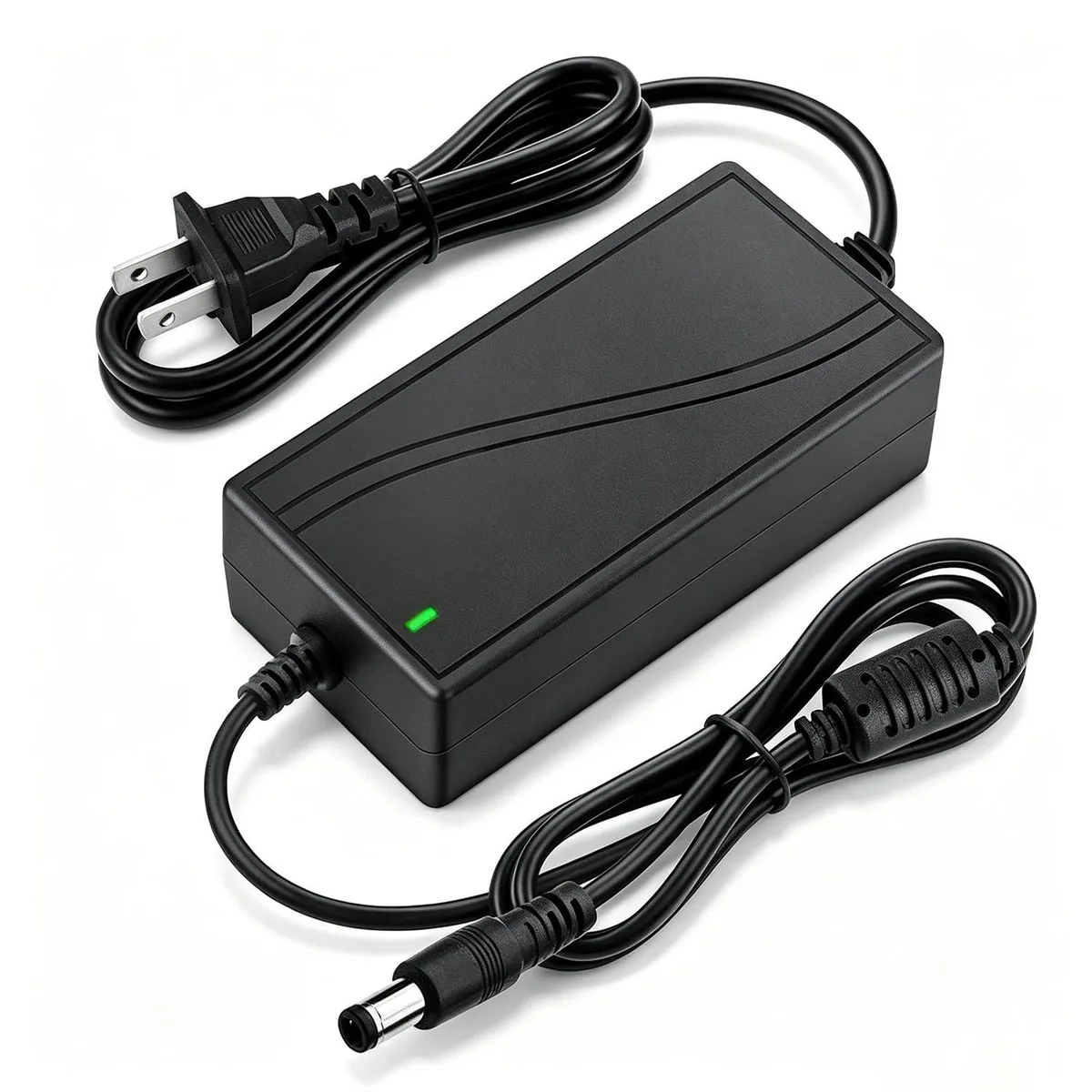 Black rectangular Dell 12V 5A 60W power adapter with 5.5mm x 2.5mm and 2.1mm barrel connectors