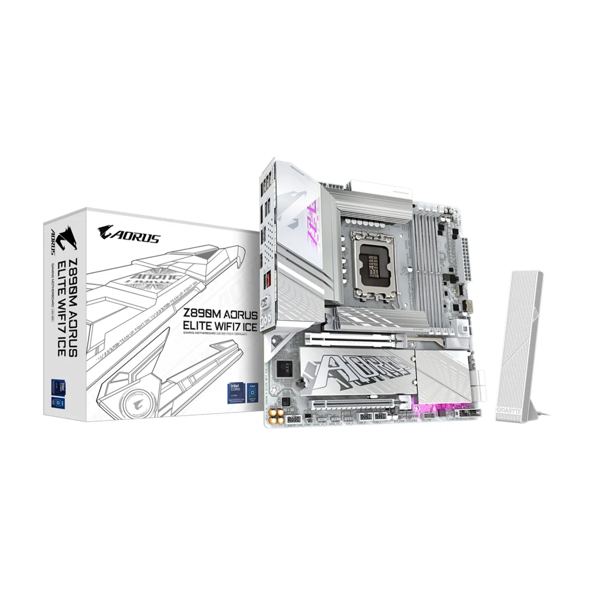 GIGABYTE GIGABYTE Z890M AORUS ELITE WIFI7 ICE Intel motherboard — fotografie produktu