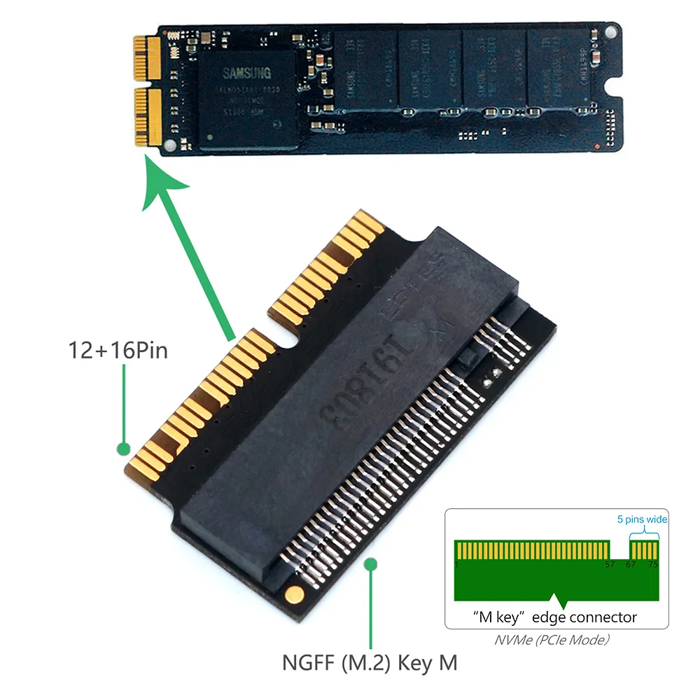 aimeilai aimeilai M.2 NVME SSD Convert Adapter for MacBook Air/Pro Retina 2013-2017 — product photo