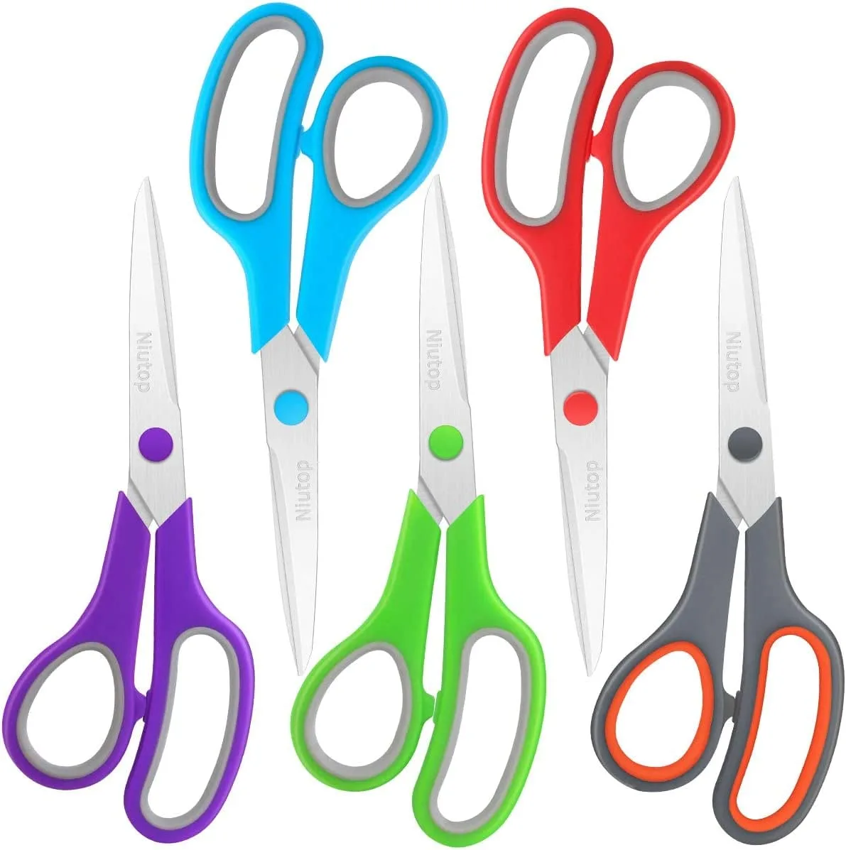  Niutop 662887 8" Scissors 5-Pack Stainless Steel — product photo