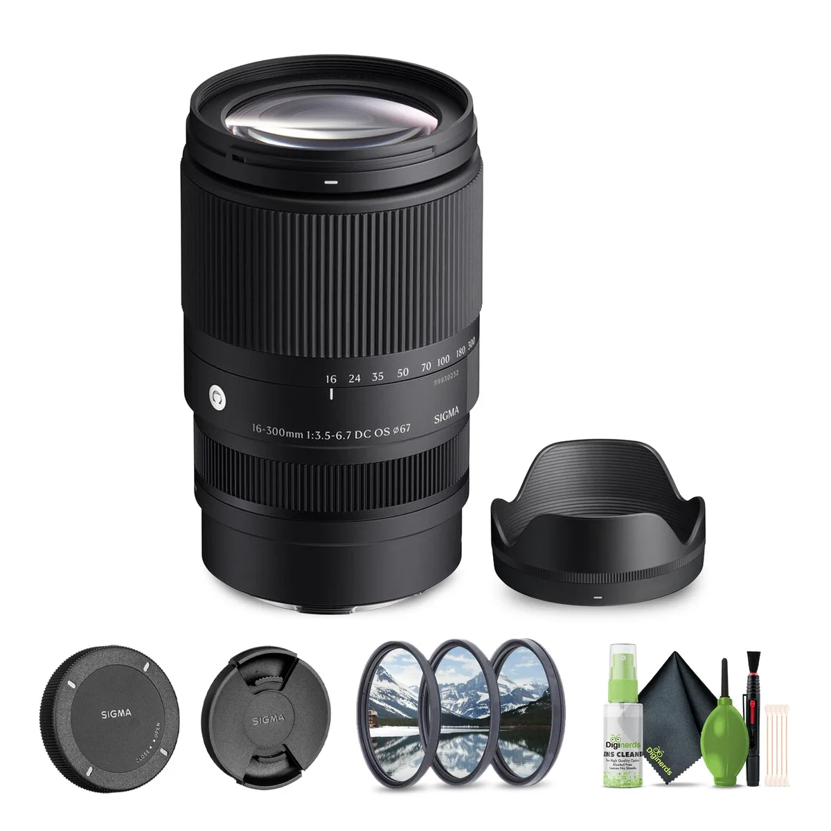 SIGMA SIGMA 16-300mm f/3.5-6.7 DC OS Contemporary Sony E Bundle 3 camera lens — product photo